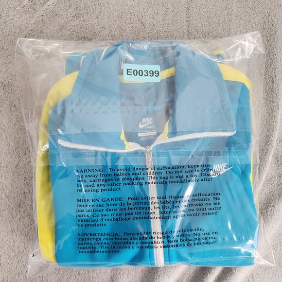 Nike N98 Track Jacket Womens Size L Blue Yellow Stripe Retro National Full Zip - Picture 11 of 11